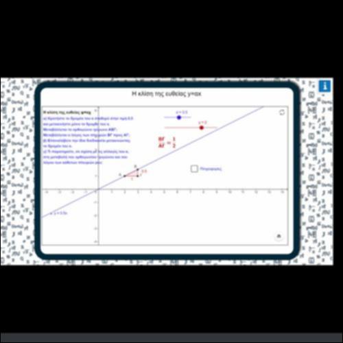 Η ΚΛΙΣΗ ΤΗΣ ΕΥΘΕΙΑΣ y=αx_icon