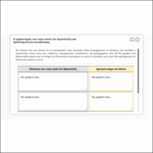 Ο χαρακτήρας των νέων κατά τον Αριστοτέλη και δραστηριότητα συνεξέτασης_icon