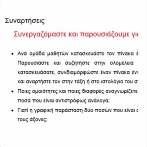 Συνεργαζόμαστε και παρουσιάζουμε για αντιστρόφως ανάλογα ποσά_icon