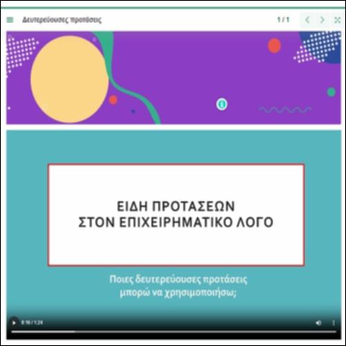 Παρουσίαση δευτερευουσών προτάσεων επιχειρηματικού λόγου._icon