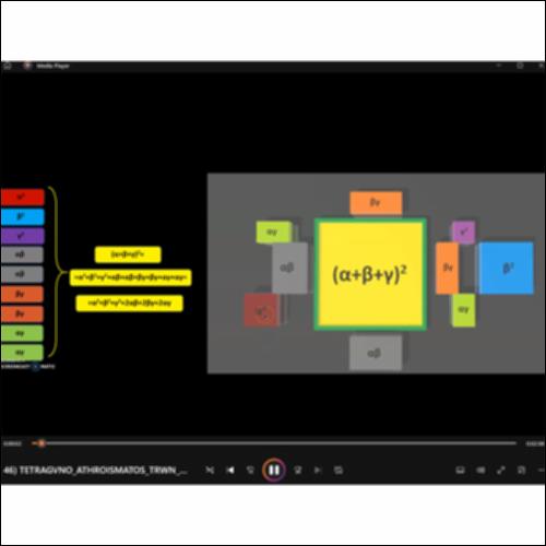 Τετράγωνο αθροίσματος τριών όρων - γεωμετρική απόδειξη - Βίντεο_icon
