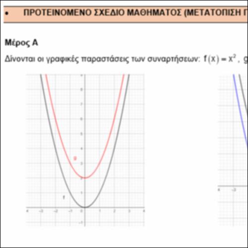 Μετατόπιση Γραφικής Παράστασης Συνάρτησης - Σχέδιο Μαθήματος_icon