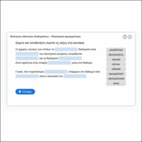 Ιδιότητες υδατικών διαλυμάτων – Ηλεκτρική αγωγιμότητα (I)_icon