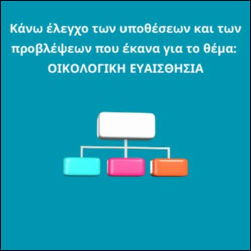 Κάνω έλεγχο των υποθέσεων και των προβλέψων  για το θέμα: Οικολογική ευασθησίας_icon
