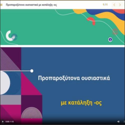 Παρουσίαση κλίσης προπαροξύτονων ουσιαστικών σε -ος_icon
