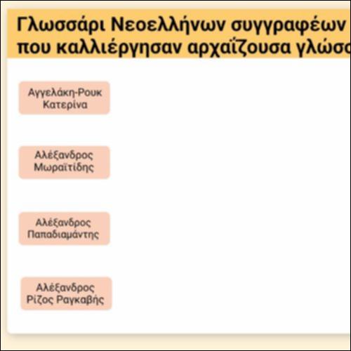 Γλωσσάρι Νεοελλήνων συγγραφέων και ποιητών που καλλιέργησαν αρχαΐζουσα γλώσσα_icon