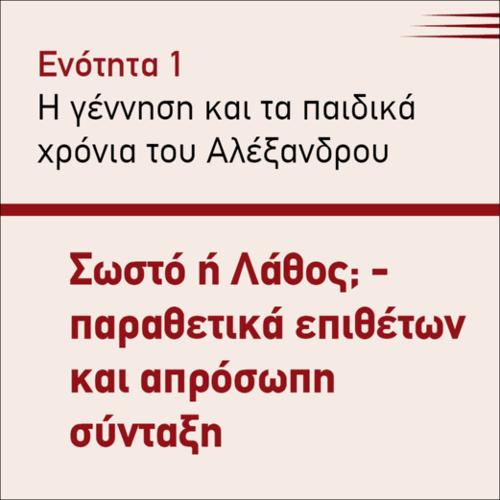 ΣΩΣΤΟ Ή ΛΑΘΟΣ - ΠΑΡΑΘΕΤΙΚΑ ΕΠΙΘΕΤΩΝ ΚΑΙ ΑΠΡΟΣΩΠΗ ΣΥΝΤΑΞΗ_icon