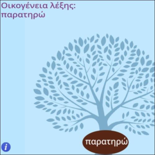 Οικογένεια λέξης ''παρατηρώ''_icon