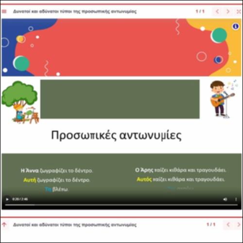 Παρουσίαση των δυνατών και αδύνατων τύπων της προσωπικής αντωνυμίας_icon