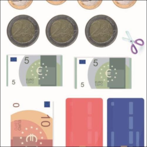 Διάφορα νομίσματα του ευρώ και κάρτες_εικονίδιο