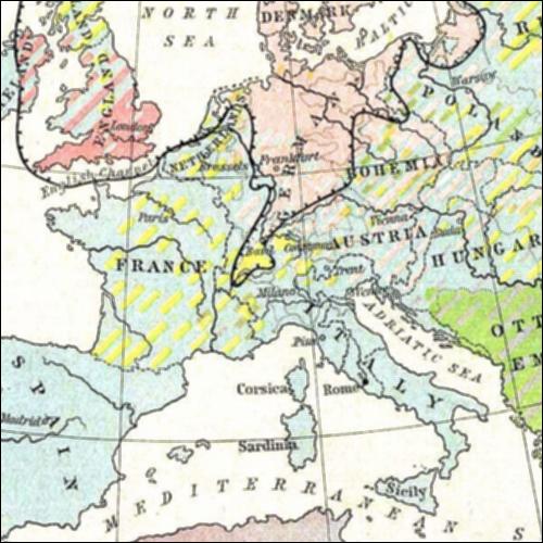 Χάρτης της Ευρώπης: Ρωμαιοκαθολικοί και Προτεστάντες κατά τα μέσα του 16ου αιώνα_icon
