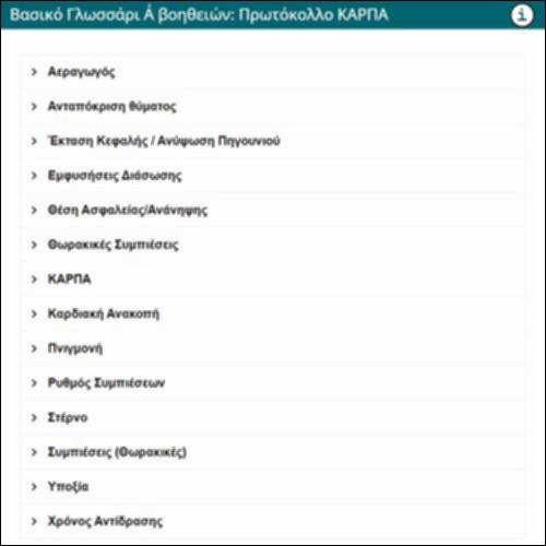 Βασικό Γλωσσάρι Α΄ βοηθειών: Πρωτόκολλο ΚΑΡΠΑ_icon