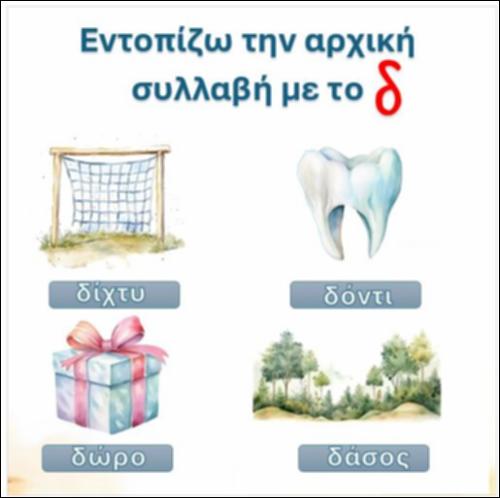 Εντοπίζω την αρχική συλλαβή - γράμμα 