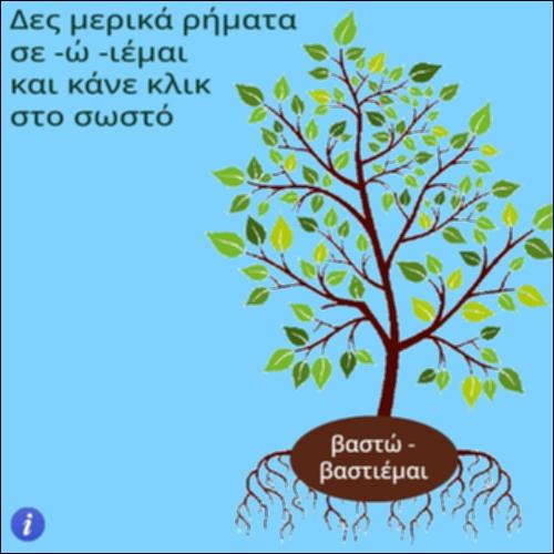 Δραστηριότητα αναγνώρισης ρημάτων σε -ώ και -ιέμαι_icon