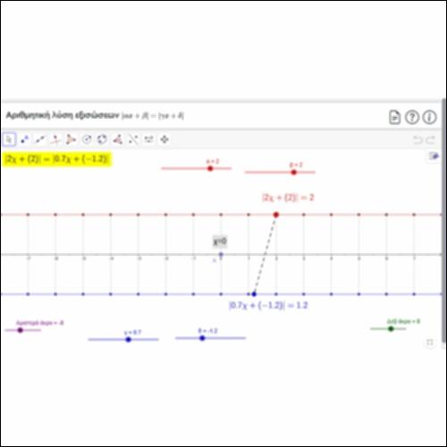 Αριθμητική λύση εξισώσεων |αx+β|=|γx+δ|_icon