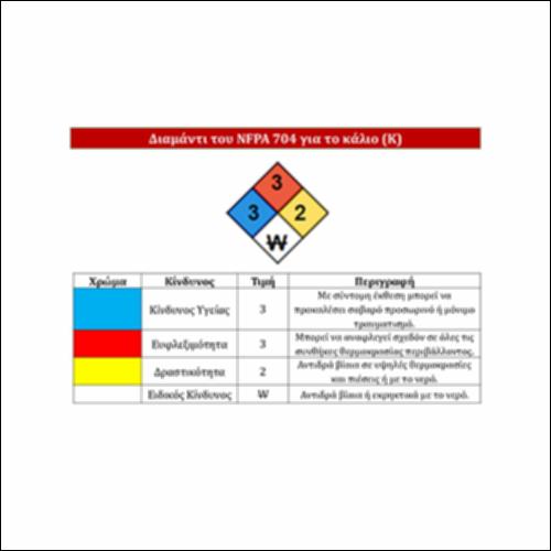 Διαμάντι του NFPA 704 για το κάλιο (K)_icon